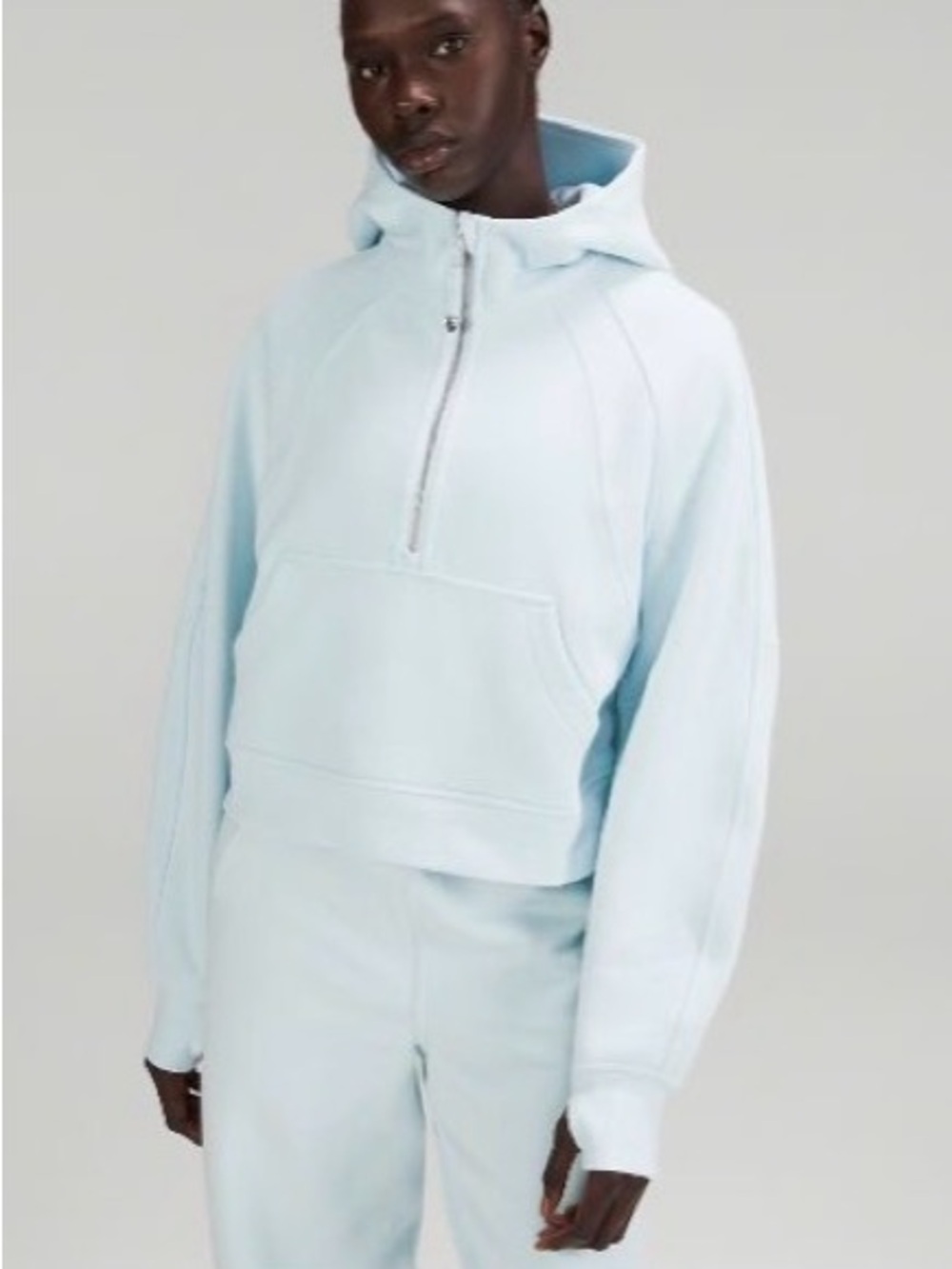 lululemon athletica powder blue scuba oversized  Half-Zip Hooded Pullover